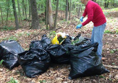 2015 Members work hard to clean up the property